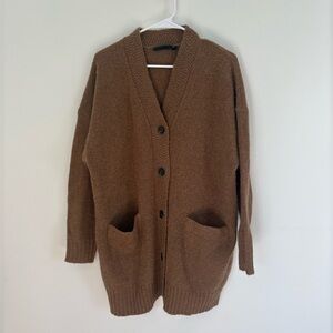 Jenni Kayne Oversize Button up Wool & Alpaca Blend Camel Cardigan Sweater